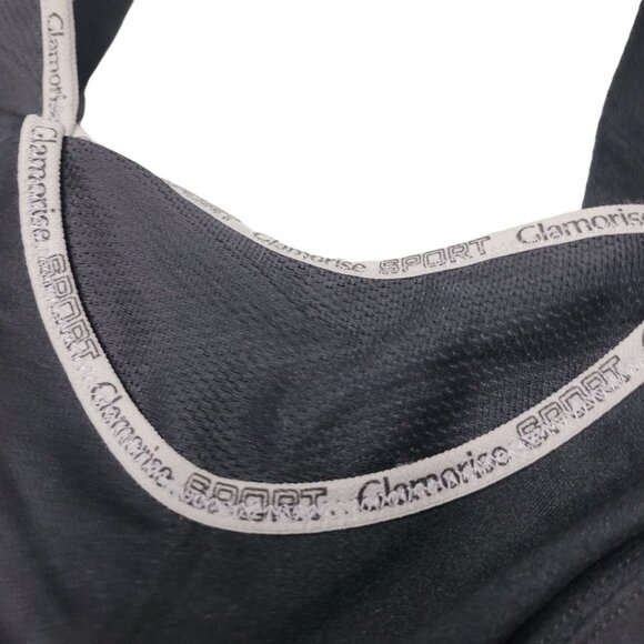 Glamorise Wire Free Bra Black Gray Womens Plus Size 48D No Pads - Picture 3 of 6